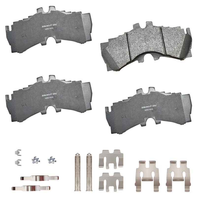 بنديكس وسادات الفرامل الأمامية شبه المعدنية Bendix Premium SBM2062 لسيارة Lexus LC500 2019-2018، LC500 2023-2021، LC500h 2019-2018، LC500h 2023-2021، LS500 2019-2018، LS500 2023-2022، LS500h 2019 - Image 1